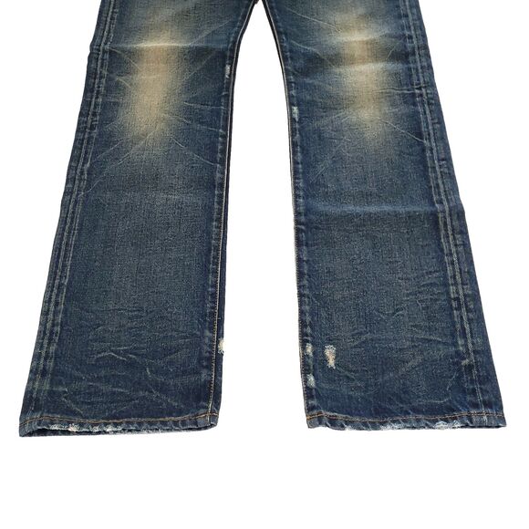 R13 The Classic straight leg Italy Jeans 28 Indigo R13W0189-197 distressed US 8 - Picture 2 of 16